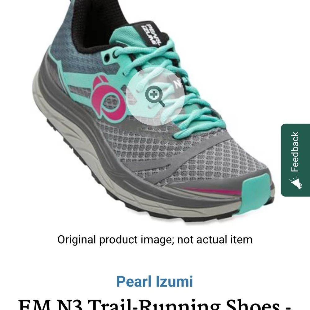 Pearl Izumi Gray and Green Athletic Trail Shoes